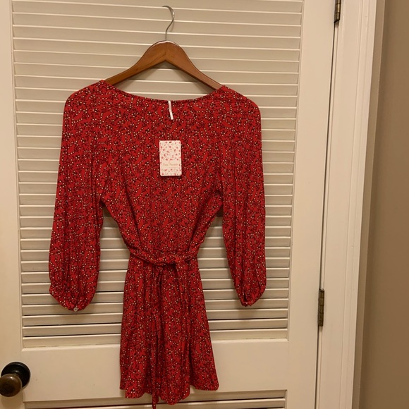 Free People Clara Tie-Front Tunic in Red - Picture 9 of 16